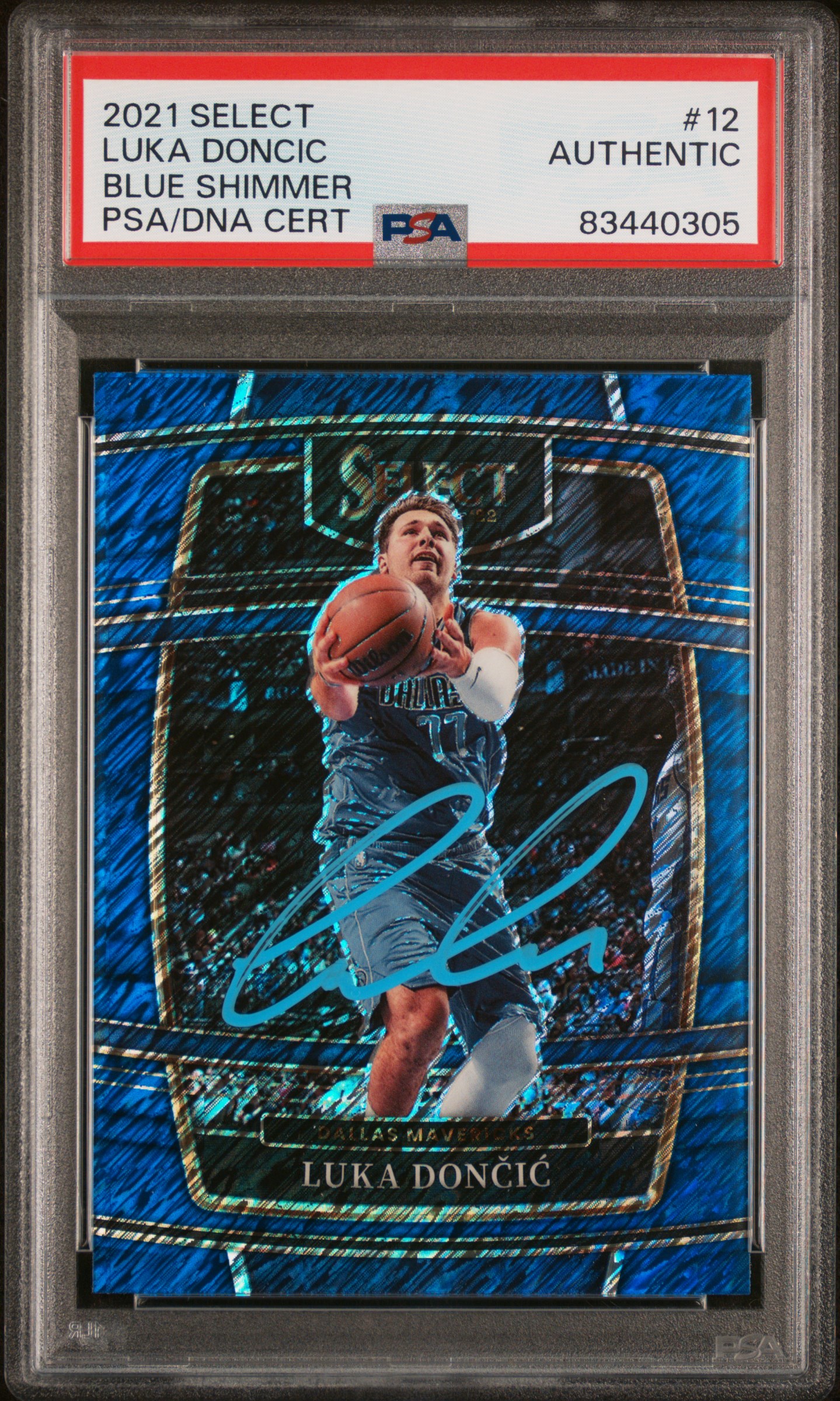 2021 PANINI SELECT #12 LUKA DONCIC BLUE SHIMMER