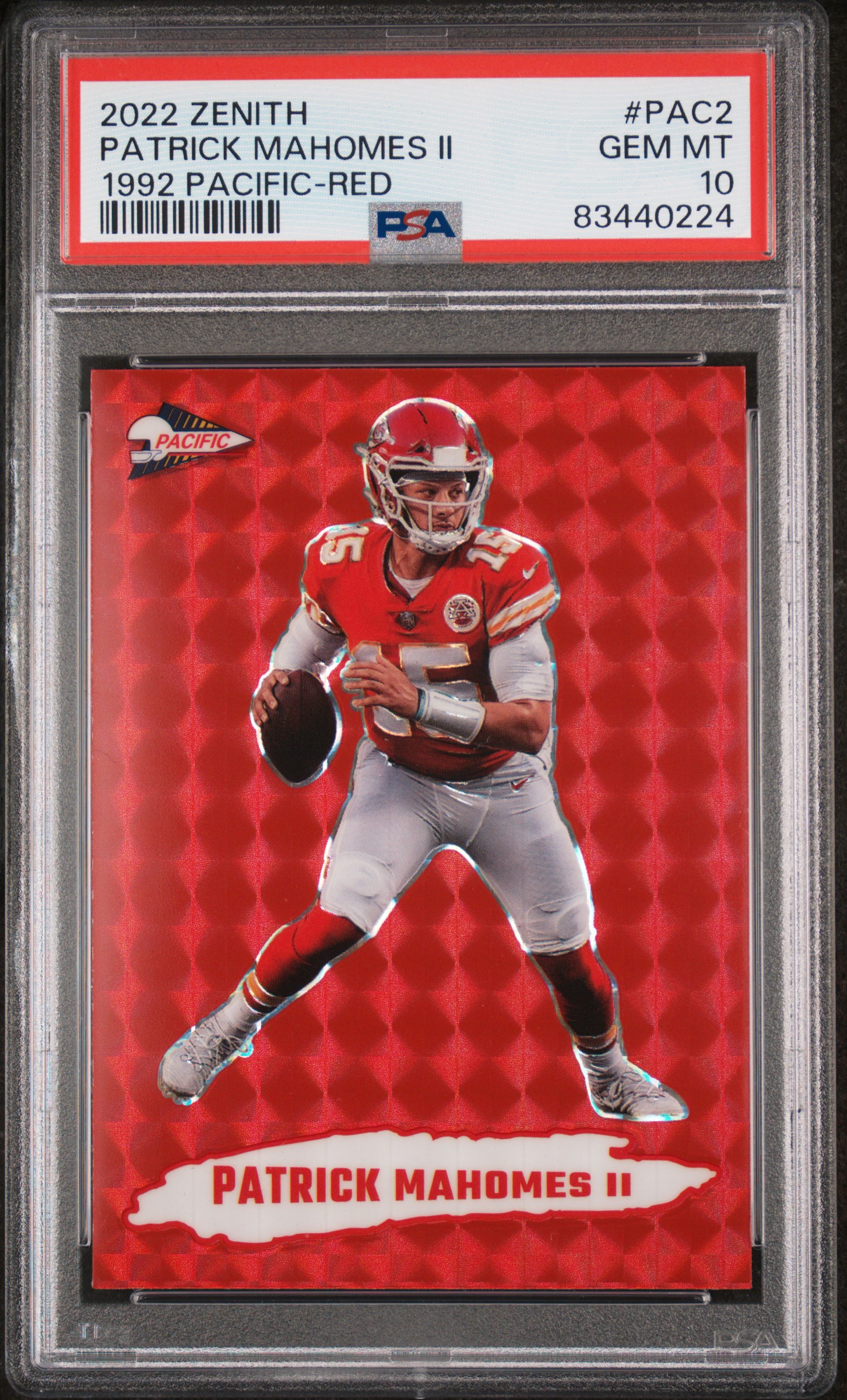 2022 PANINI ZENITH 1992 PACIFIC #PAC2 PATRICK MAHOMES II 1992 PACIFIC-RED