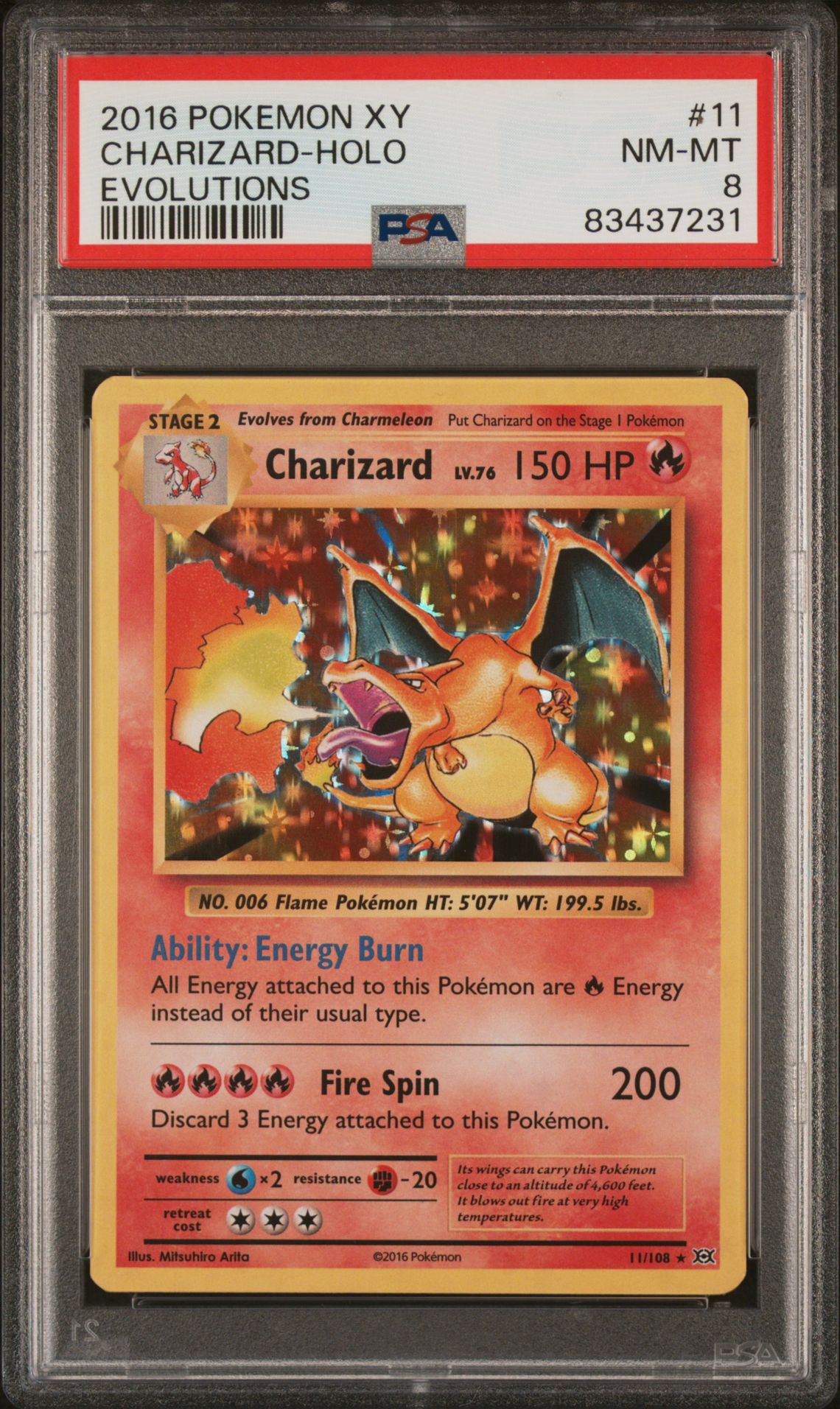 2016 Pokemon Xy Evolutions Charizard-Holo #11 (Evolutions) Nm-Mt 8 front