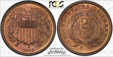 1866 2C MS66+ RB