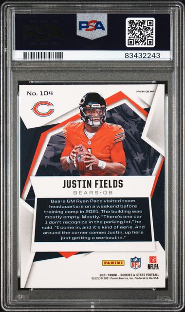 2021 Panini Rookies & Stars Justin Fields #104 (Pulsar Prizm) Gem Mt 10 back