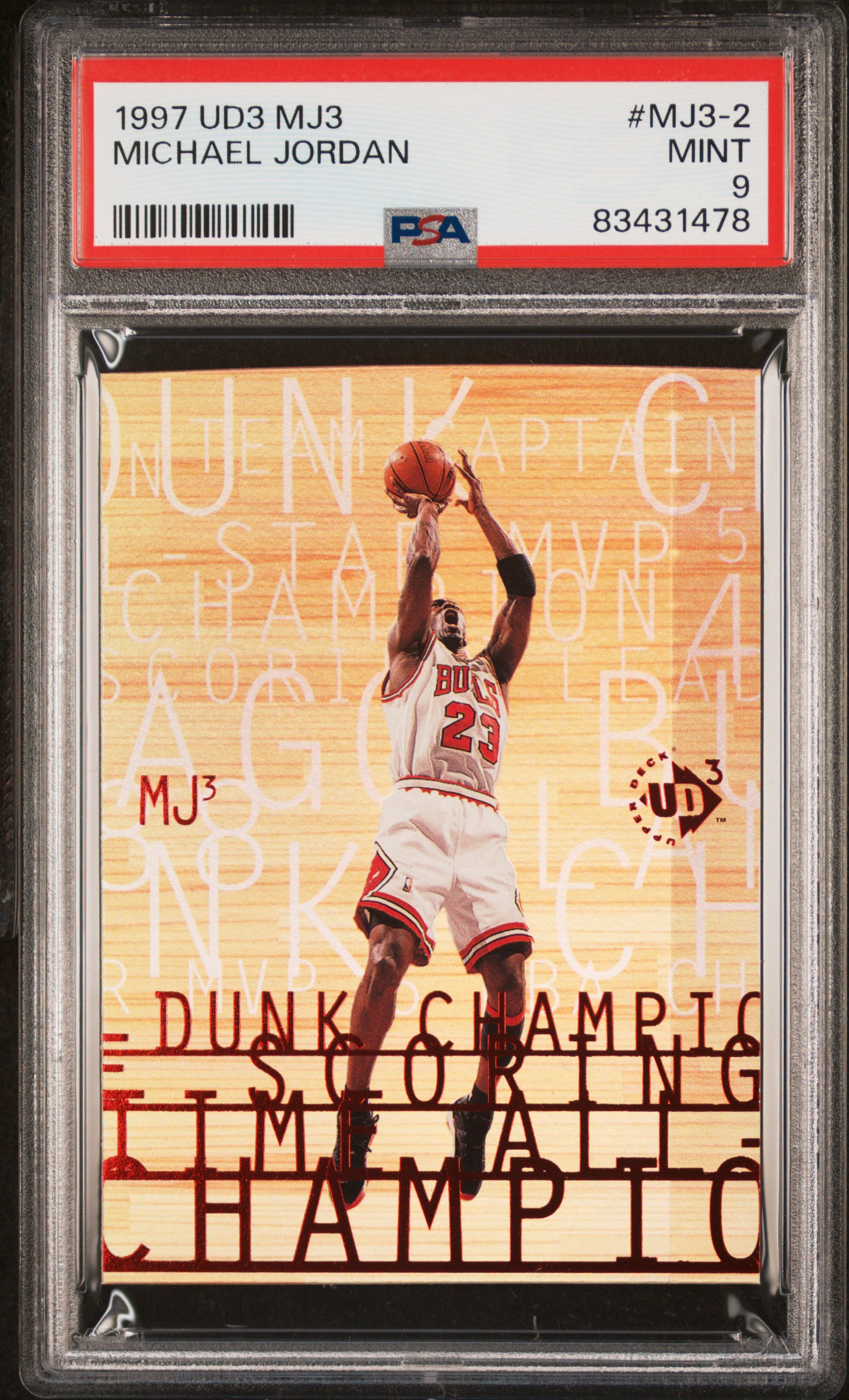 1997 UD3 MJ3 #MJ3-2 MICHAEL JORDAN