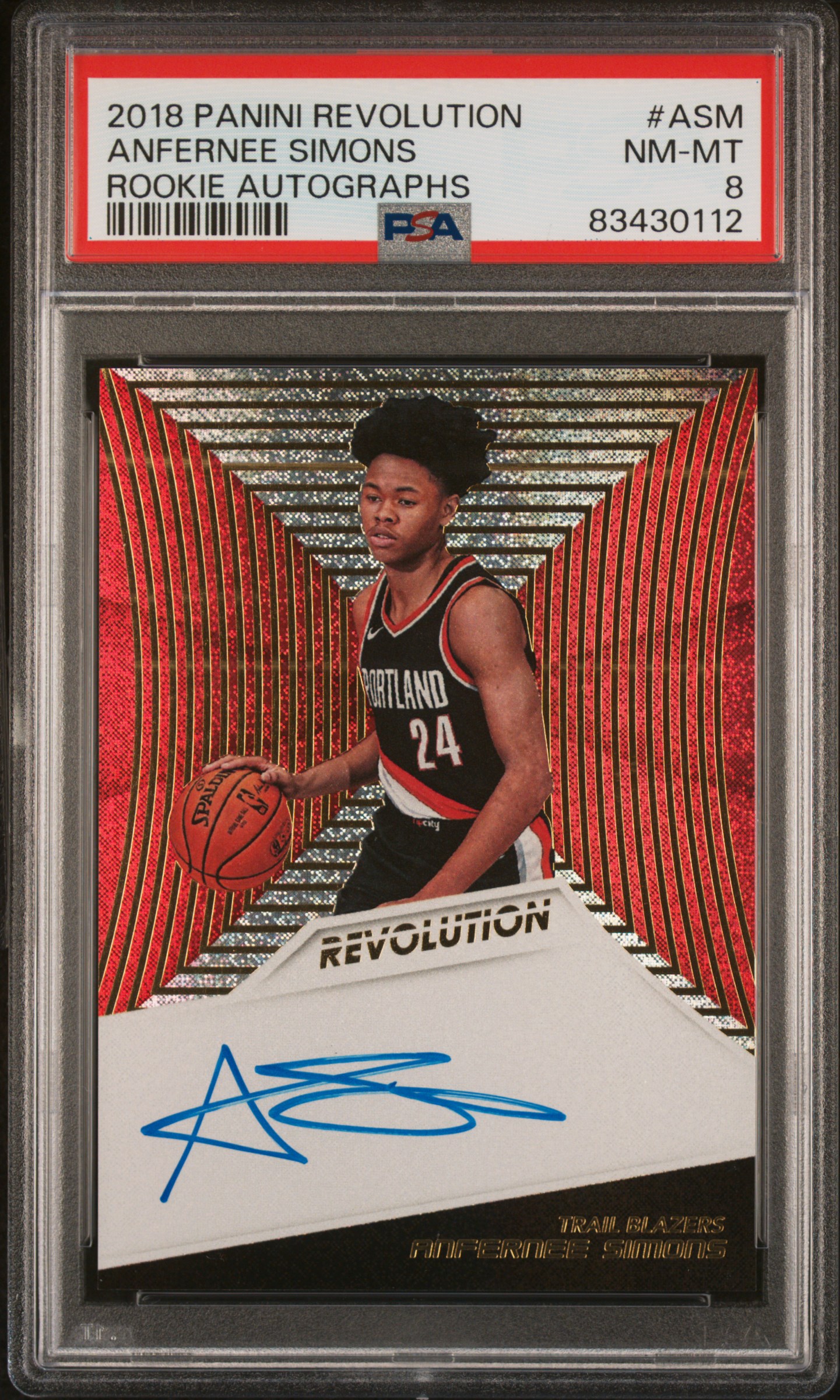 2018 PANINI REVOLUTION ROOKIE AUTOGRAPHS #ASM ANFERNEE SIMONS ROOKIE AUTOGRAPHS