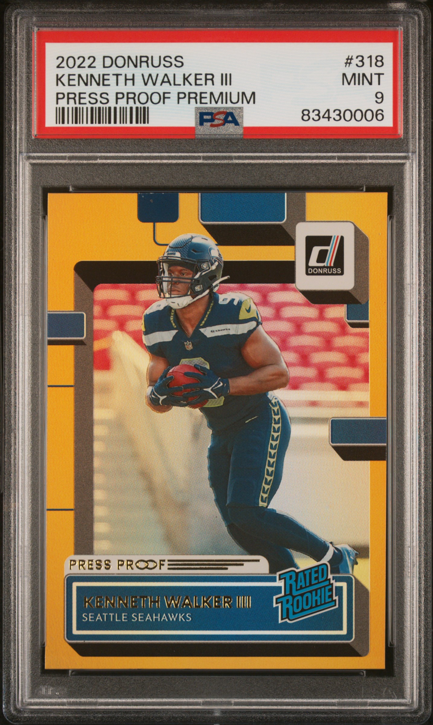 2022 PANINI DONRUSS #318 KENNETH WALKER III PRESS PROOF PREMIUM