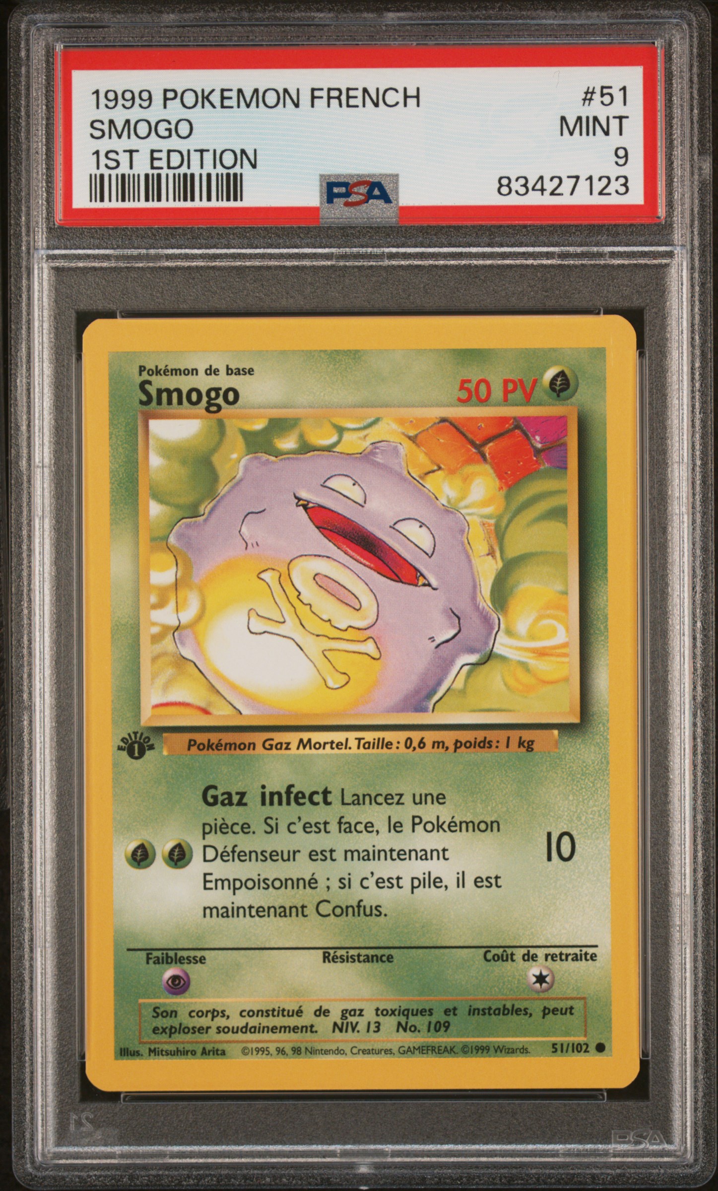 1999 POKEMON FRENCH #51 SMOGO 1ST EDITION