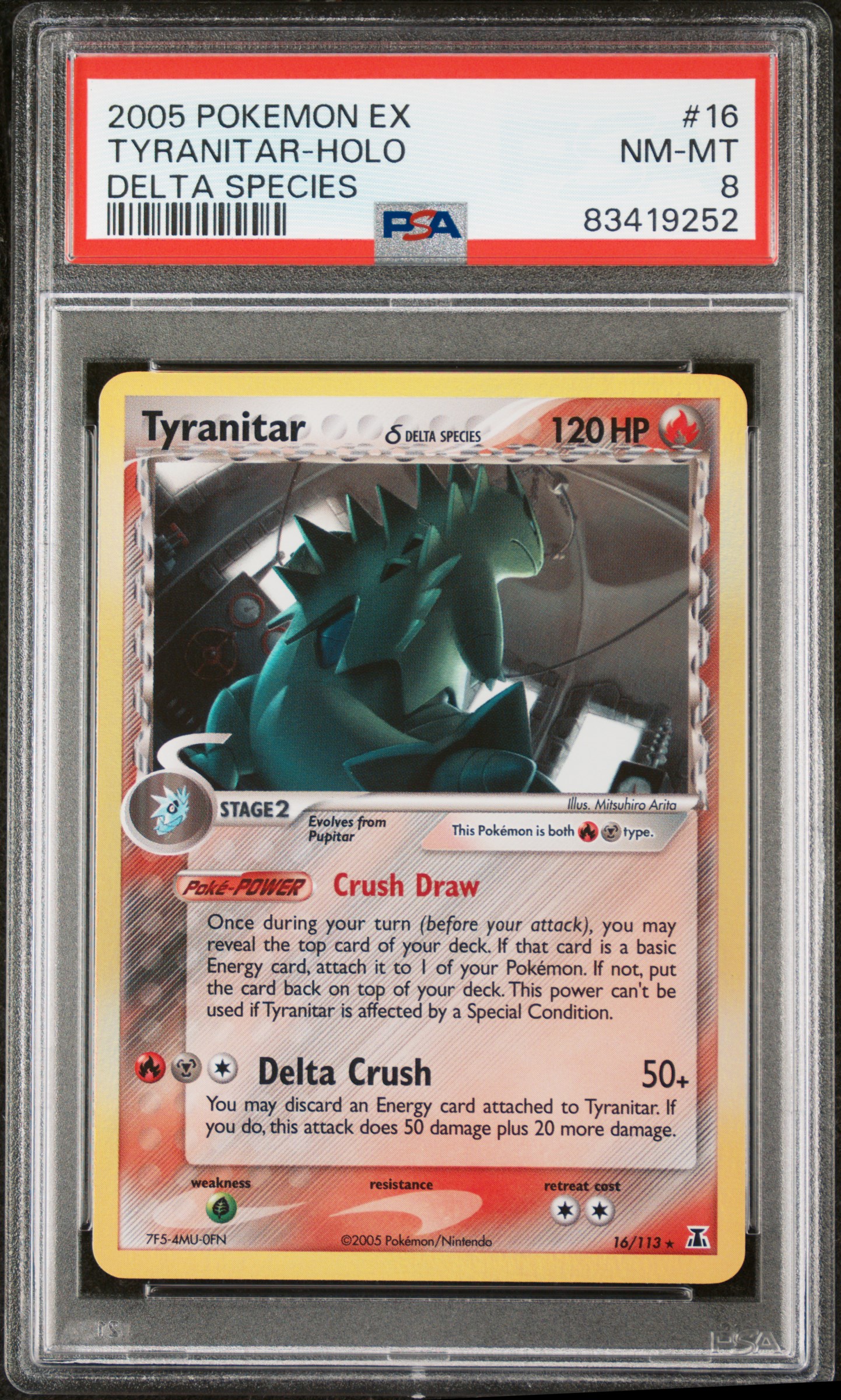 2005 POKEMON EX DELTA SPECIES #16 TYRANITAR-HOLO DELTA SPECIES