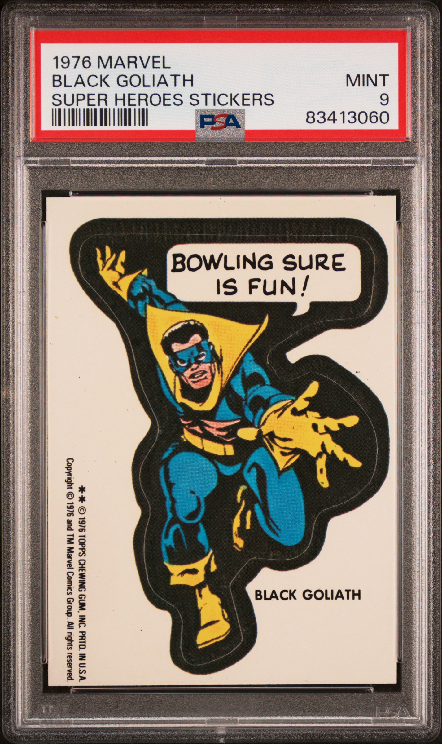 1976 SUPER HEROES STICKERS BLACK GOLIATH SUPER HEROES STICKERS