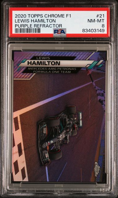 2020 Topps Chrome Formula 1 Purple Refractor #21 Lewis Hamilton 