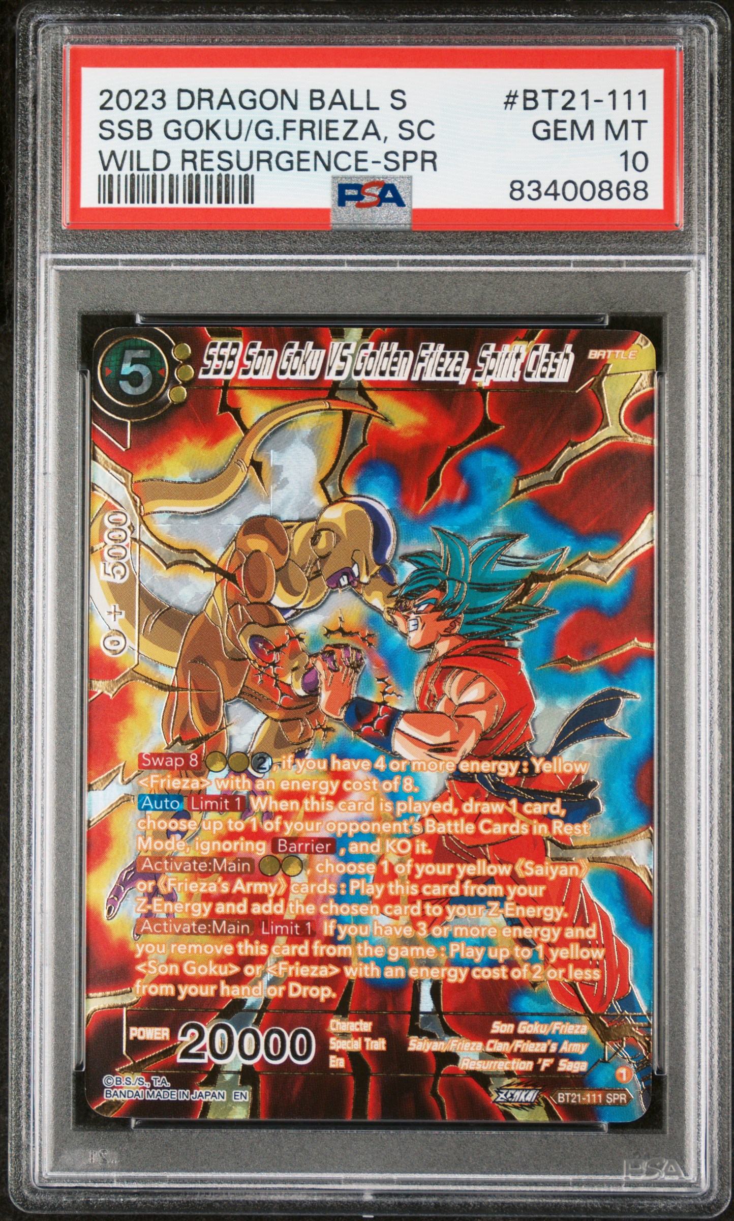 2023 DRAGON BALL SUPER CARD GAME SERIES 21 WILD RESURGENCE #BT21-111 GOKU/FRIEZA, SP CLASH SPECIAL RARE