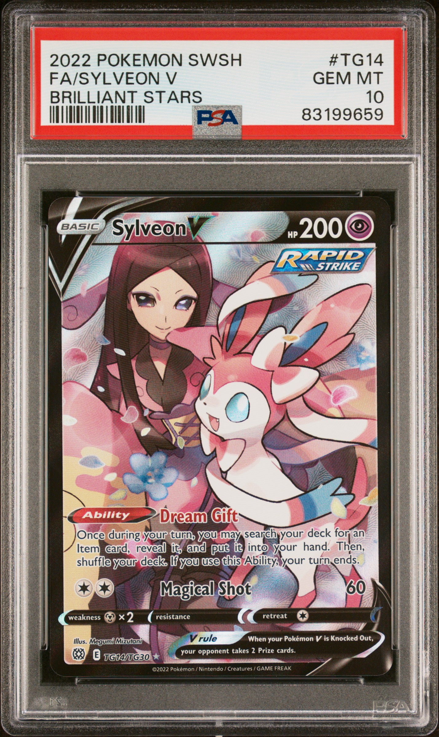 2022 POKEMON SWORD & SHIELD BRILLIANT STARS #TG14 FA/SYLVEON V BRILLIANT STARS