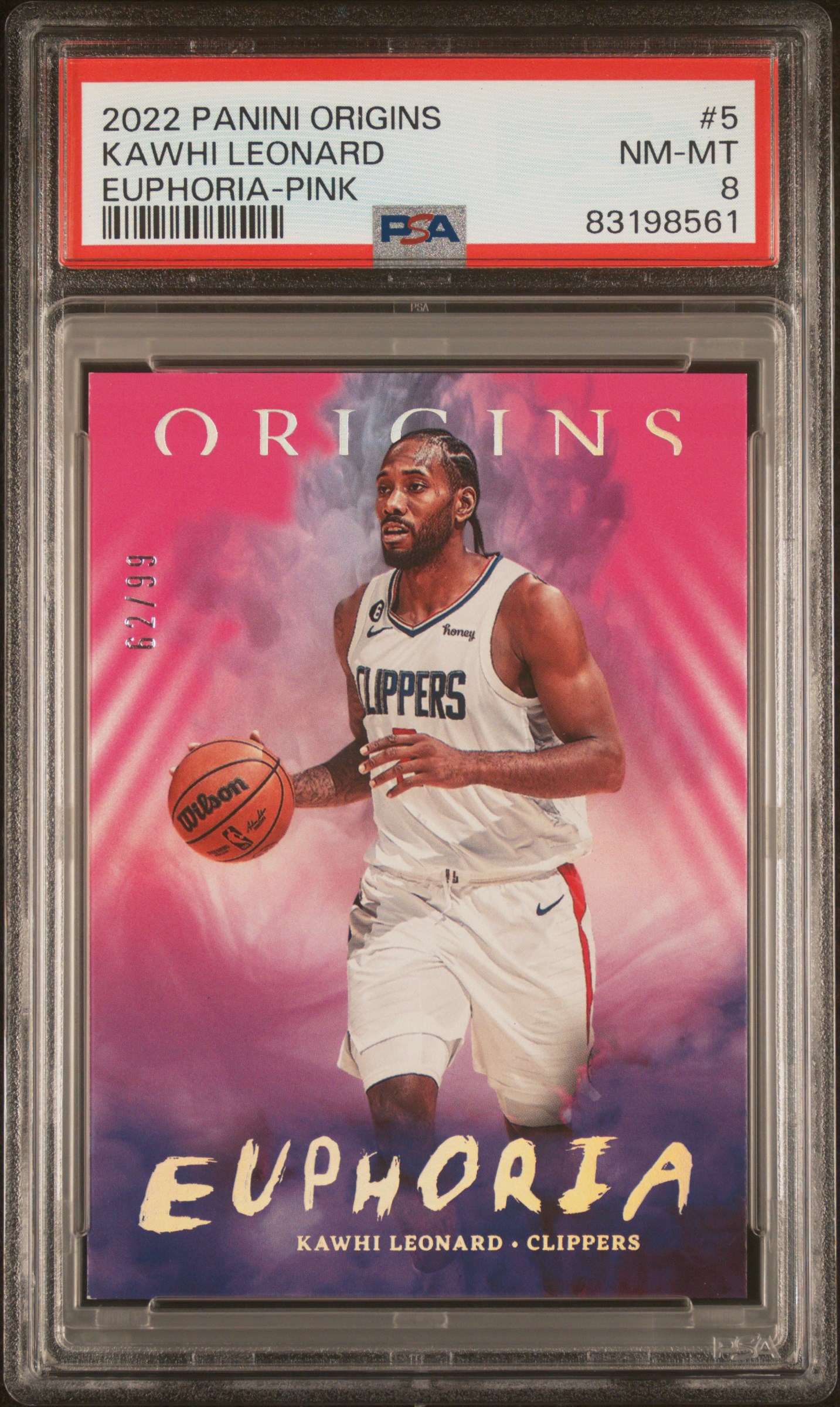 2022 PANINI ORIGINS EUPHORIA #5 KAWHI LEONARD EUPHORIA-PINK