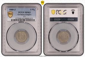 1888-J 5 Pfg J-3 MS63