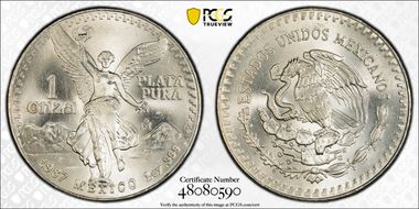 1987-Mo Onza Libertad Ag MS66