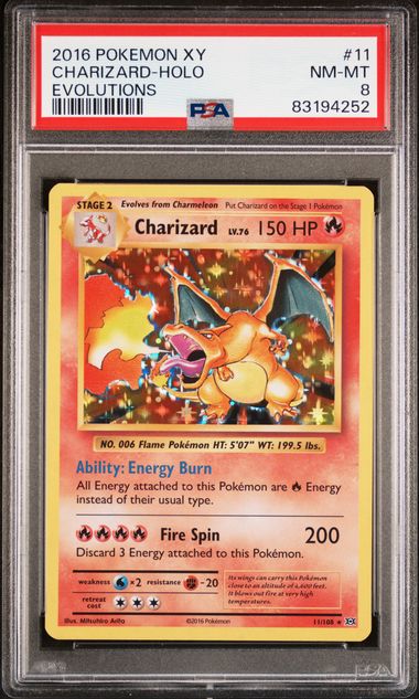 Sold at Auction: 2016 Pokemon Charizard XY Evolutions #11/108 Holo