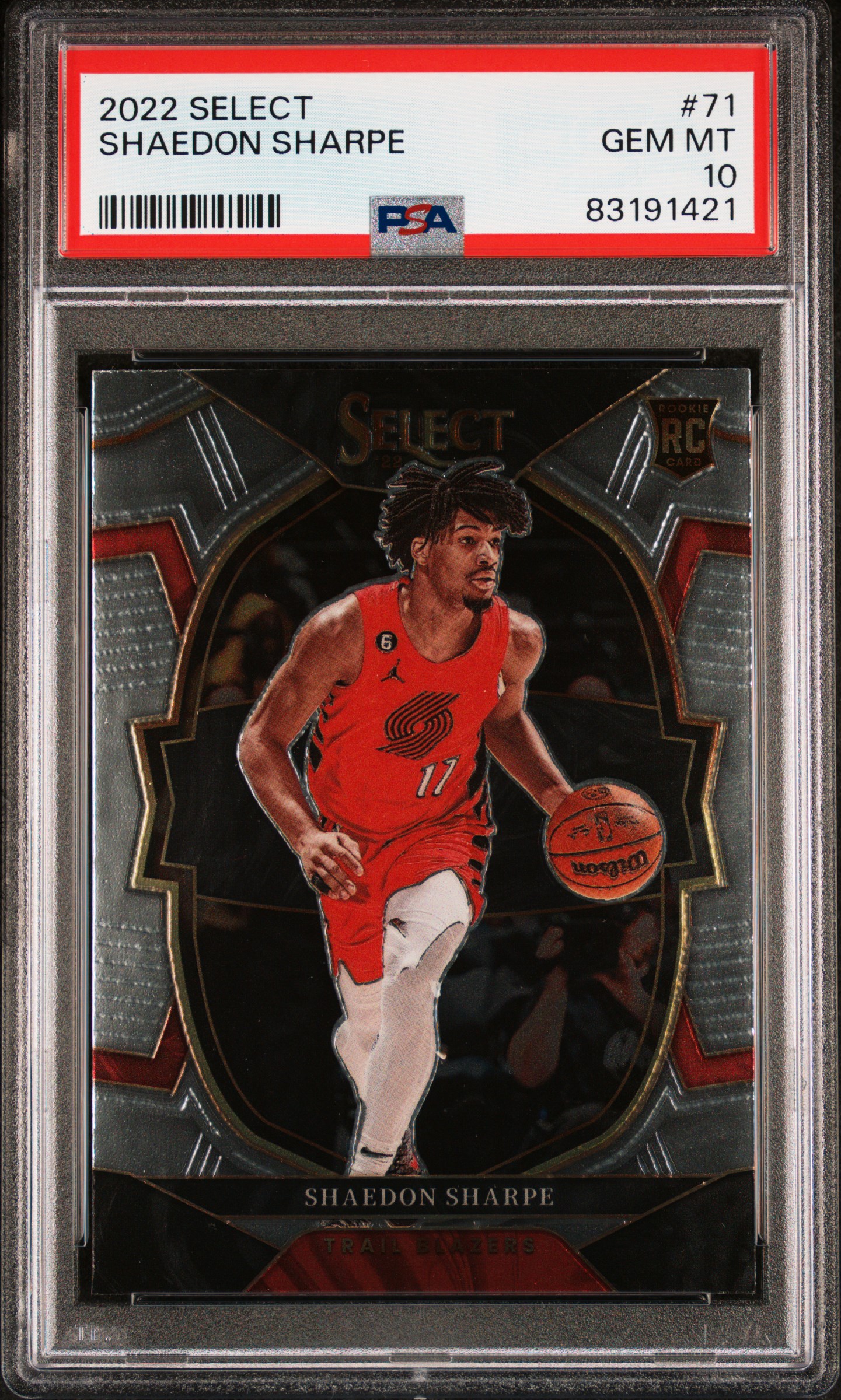 2022 Panini Select Shaedon Sharpe #71 Gem Mt 10 front