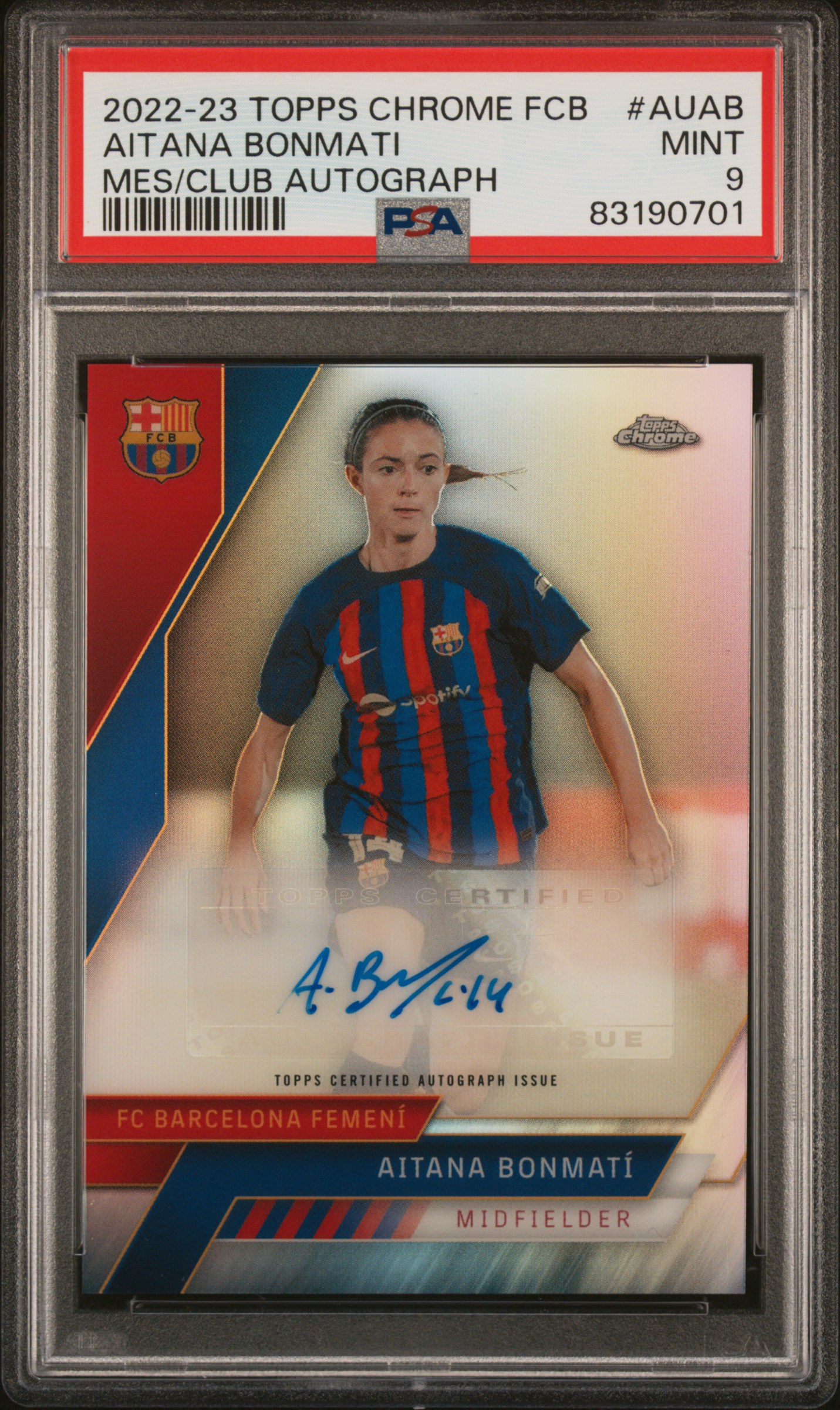 2022 TOPPS CHROME FC BARCELONA MES QUE UN CLUB AUTOGRAPHS #AUAB AITANA BONMATI