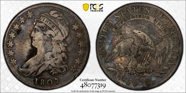 1807 50C O-112, Large Stars, 50/20 F15