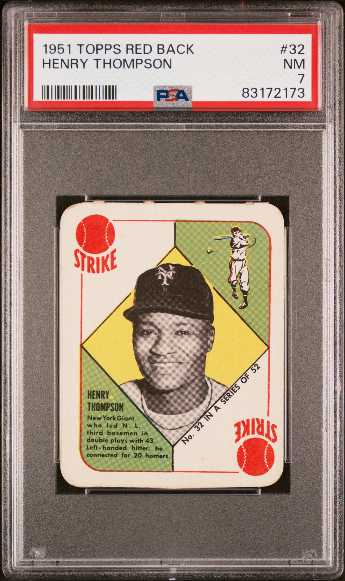 1951 TOPPS RED BACK #32 HENRY THOMPSON