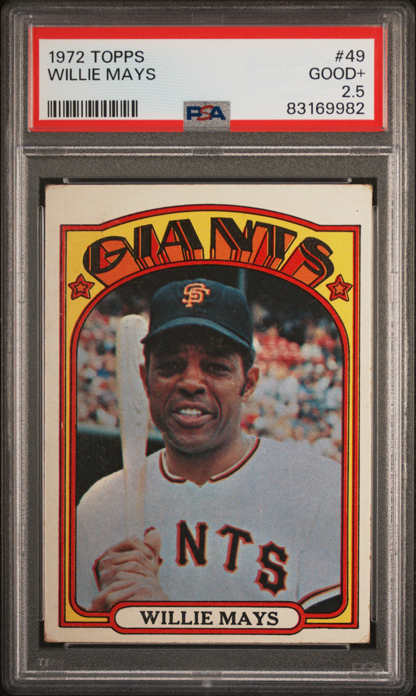 1972 Topps #49 Willie Mays – PSA GD+ 2.5