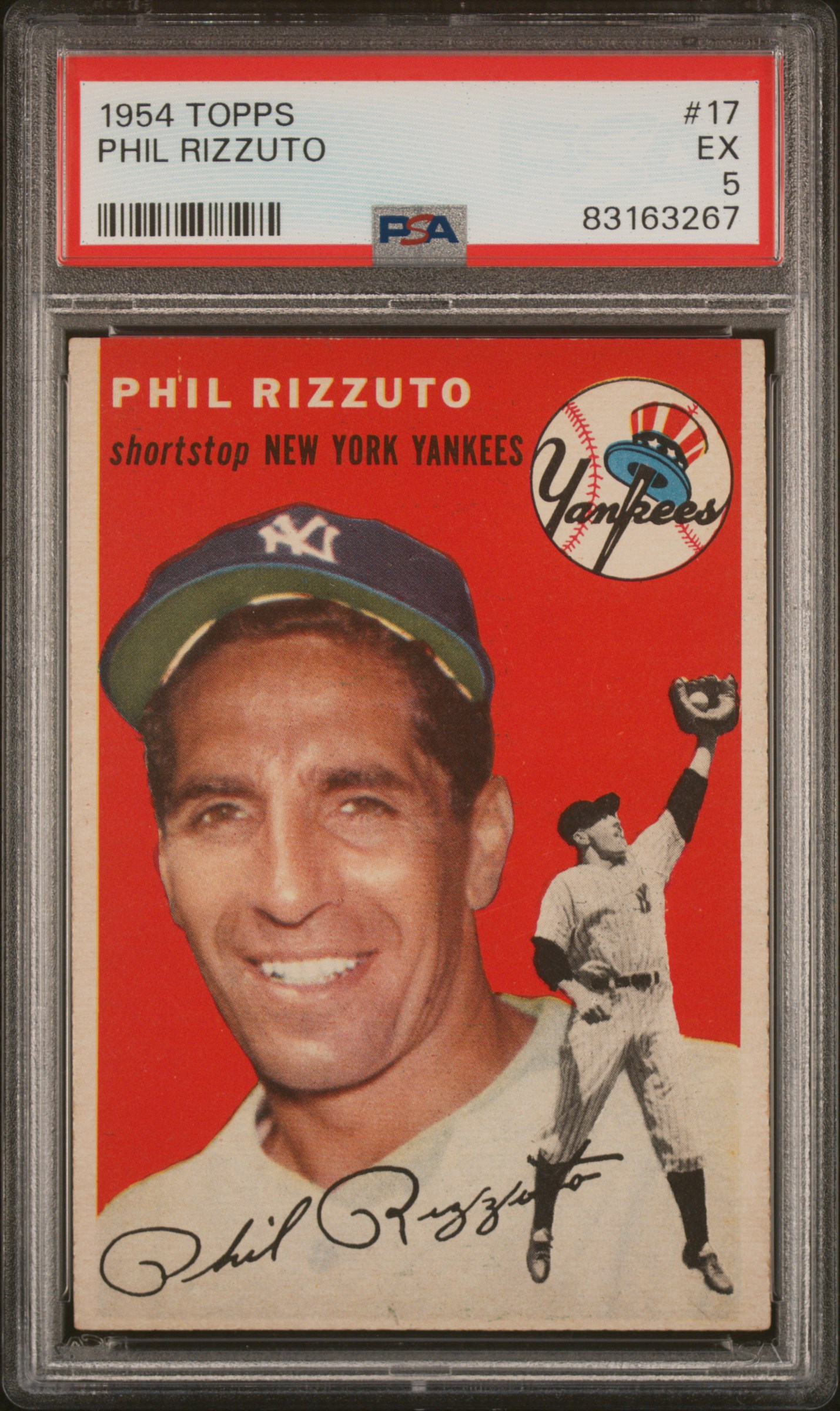 1954 Topps #17 Phil Rizzuto – PSA EX 5