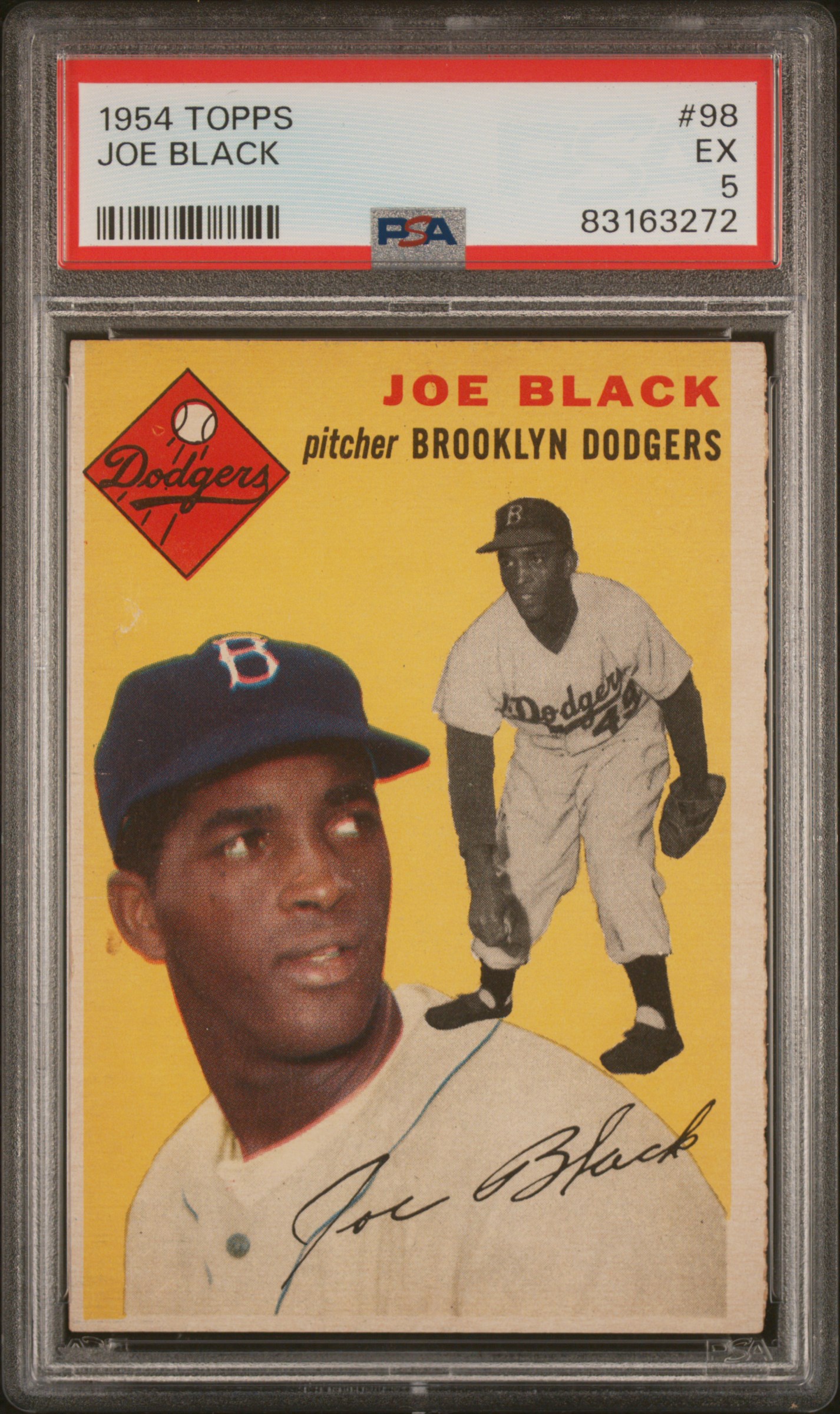 1954 Topps #98 Joe Black – PSA EX 5