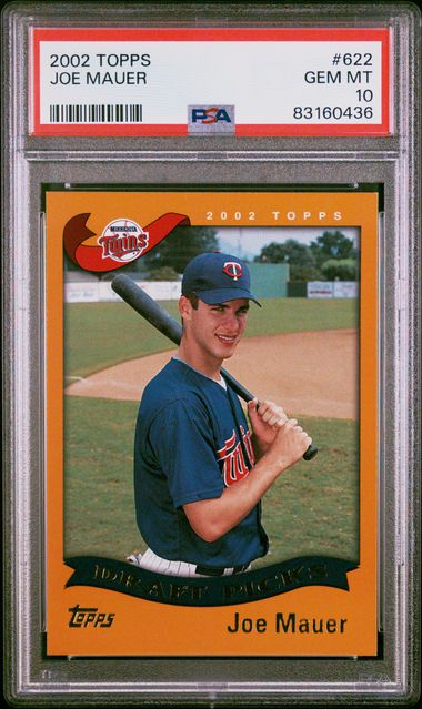 2002 Topps #622 Joe Mauer Rookie Card – PSA GEM MT 10 on Goldin