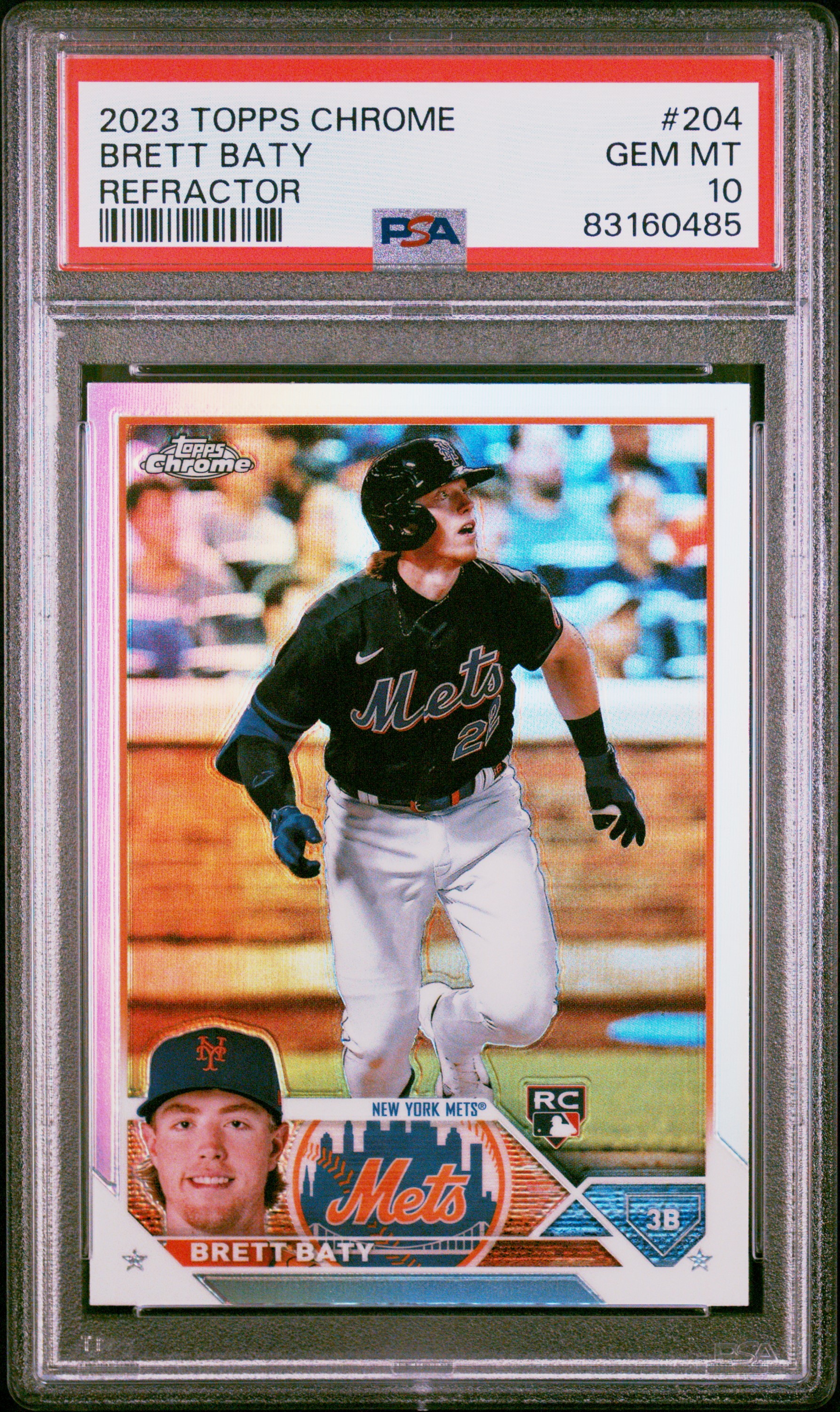 2023 Topps Chrome Refractor #204 Brett Baty – PSA GEM MT 10