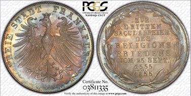 1855 2 Gul Religious Peace KM-353  Ag MS67