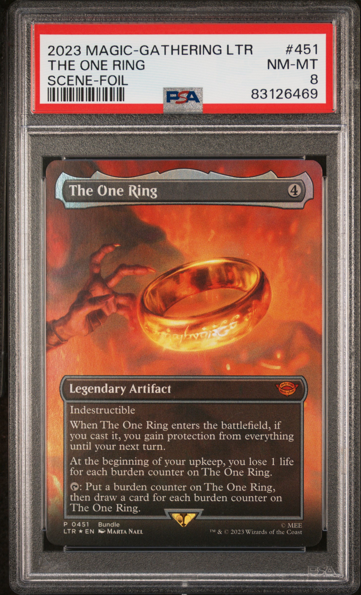2023 MAGIC THE GATHERING THE LORD OF THE RINGS: TALES OF MIDDLE-EARTH #451 THE ONE RING SCENE-FOIL