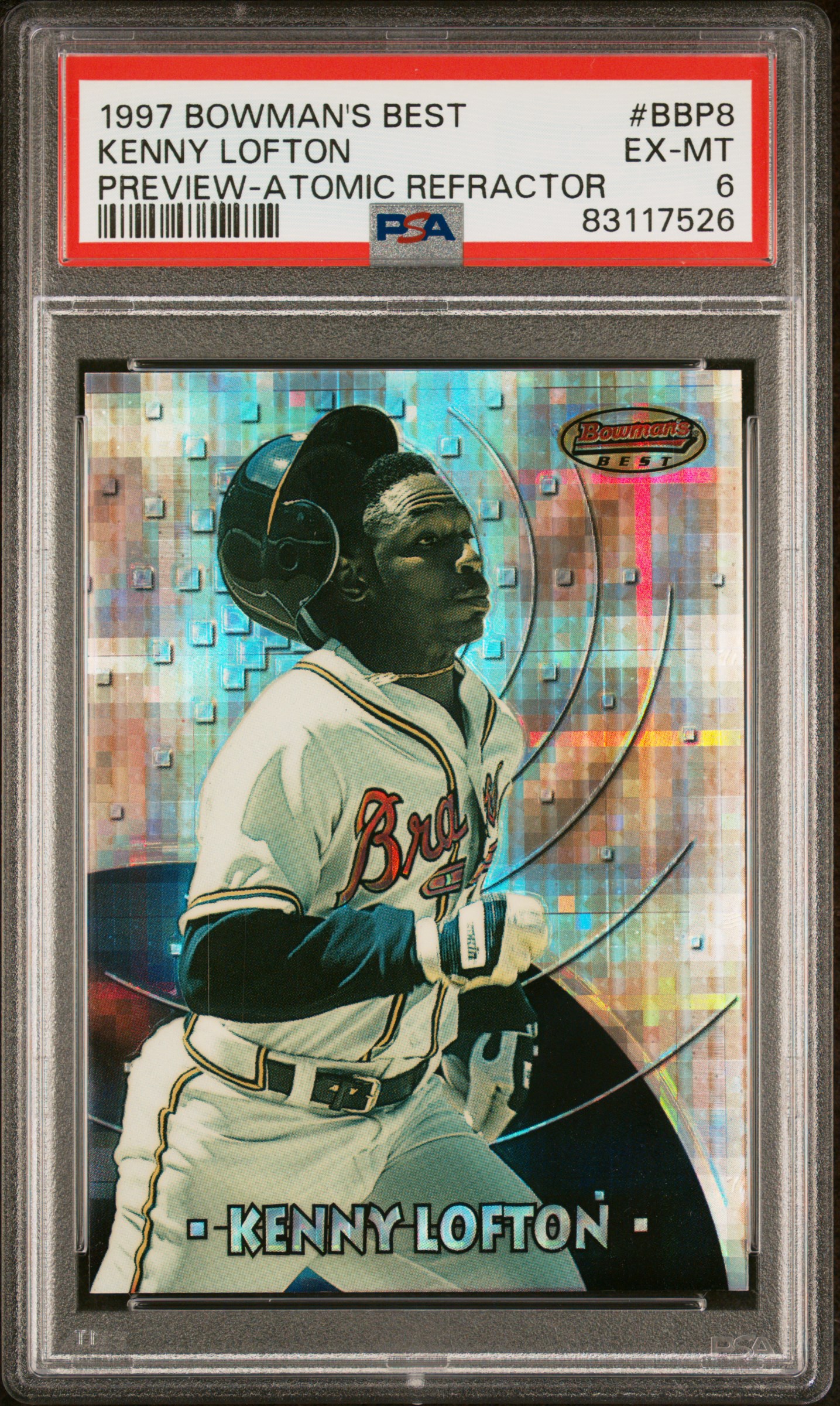 1997 BOWMAN'S BEST PREVIEW #BBP8 KENNY LOFTON PREVIEW-ATOMIC REFRACTOR