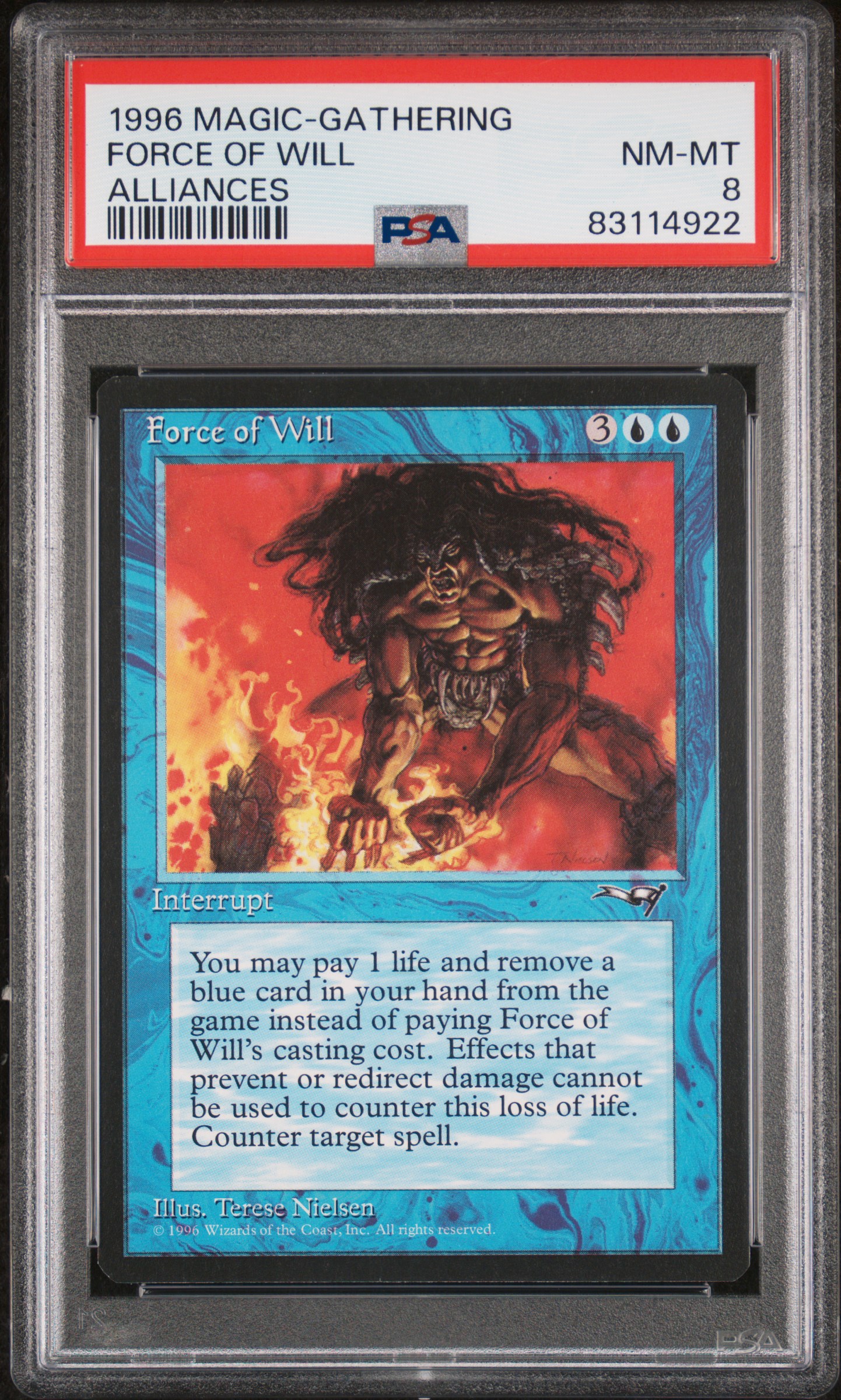 1996 Magic The Gathering Alliances Force Of Will – PSA NM-MT 8