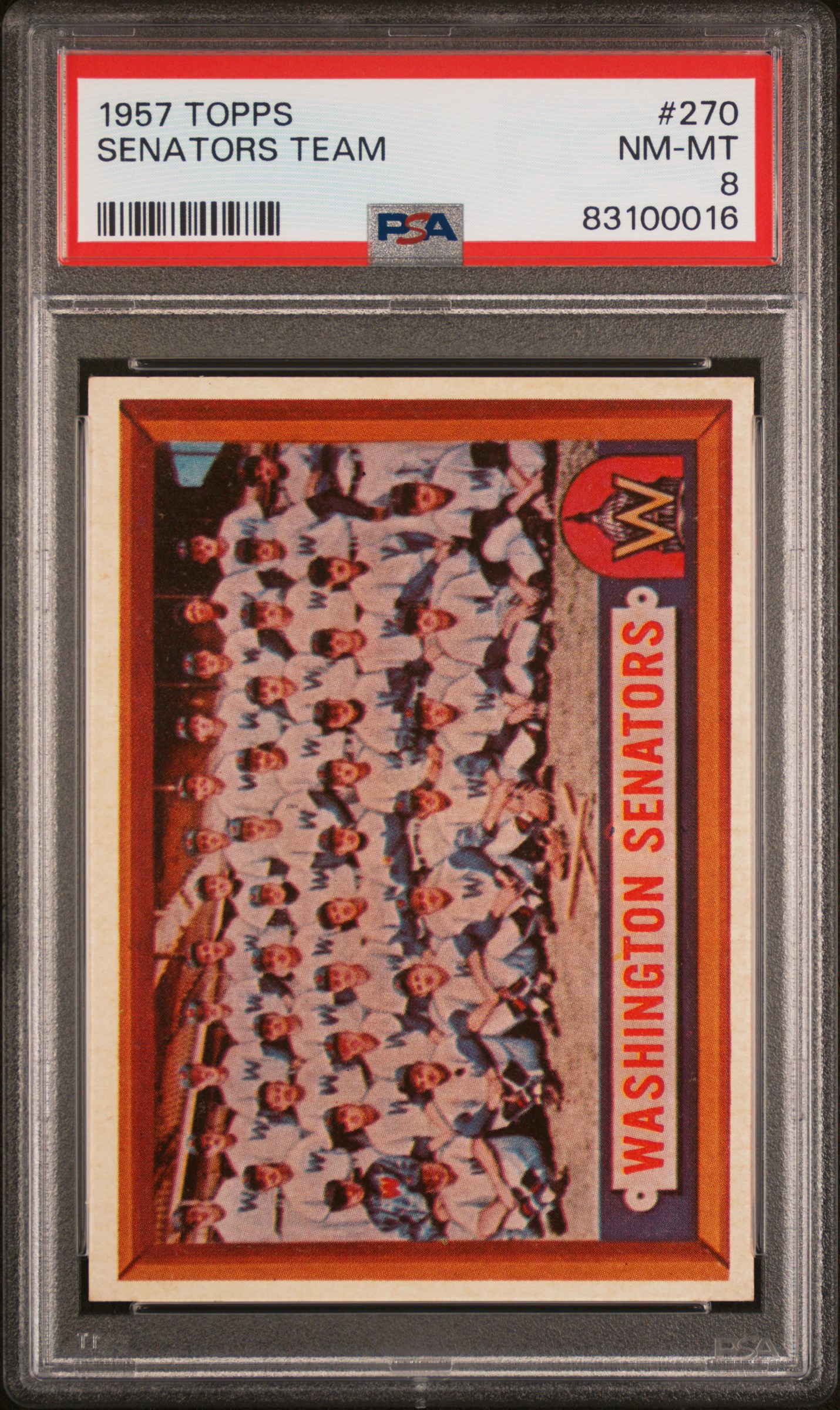 1957 TOPPS #270 SENATORS TEAM