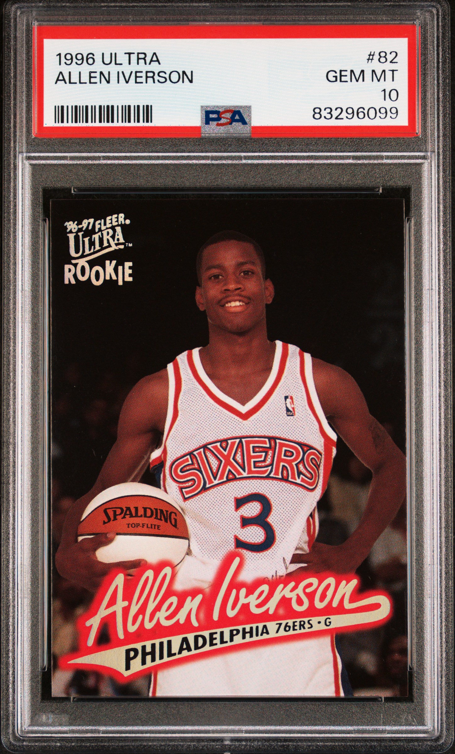 1996-97 Fleer Ultra #82 Allen Iverson Rookie Card - PSA GEM MT 10