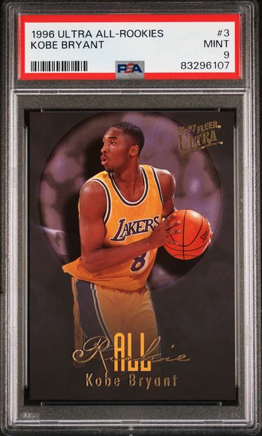 1996 Ultra All-Rookies 3 Kobe Bryant Rookie Card – PSA MINT 9 on