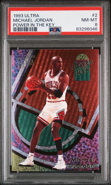 1993 Ultra Power In The Key #2 Michael Jordan – PSA NM-MT 8 on