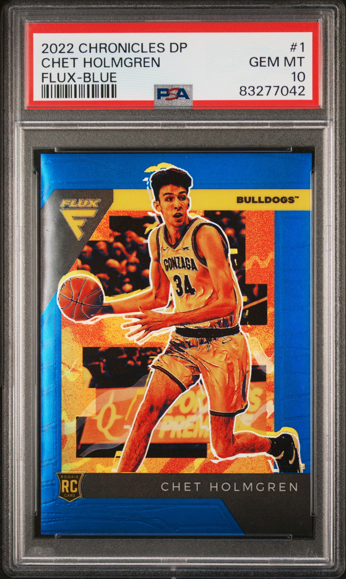 2022 PANINI CHRONICLES DRAFT PICKS FLUX #1 CHET HOLMGREN FLUX-BLUE