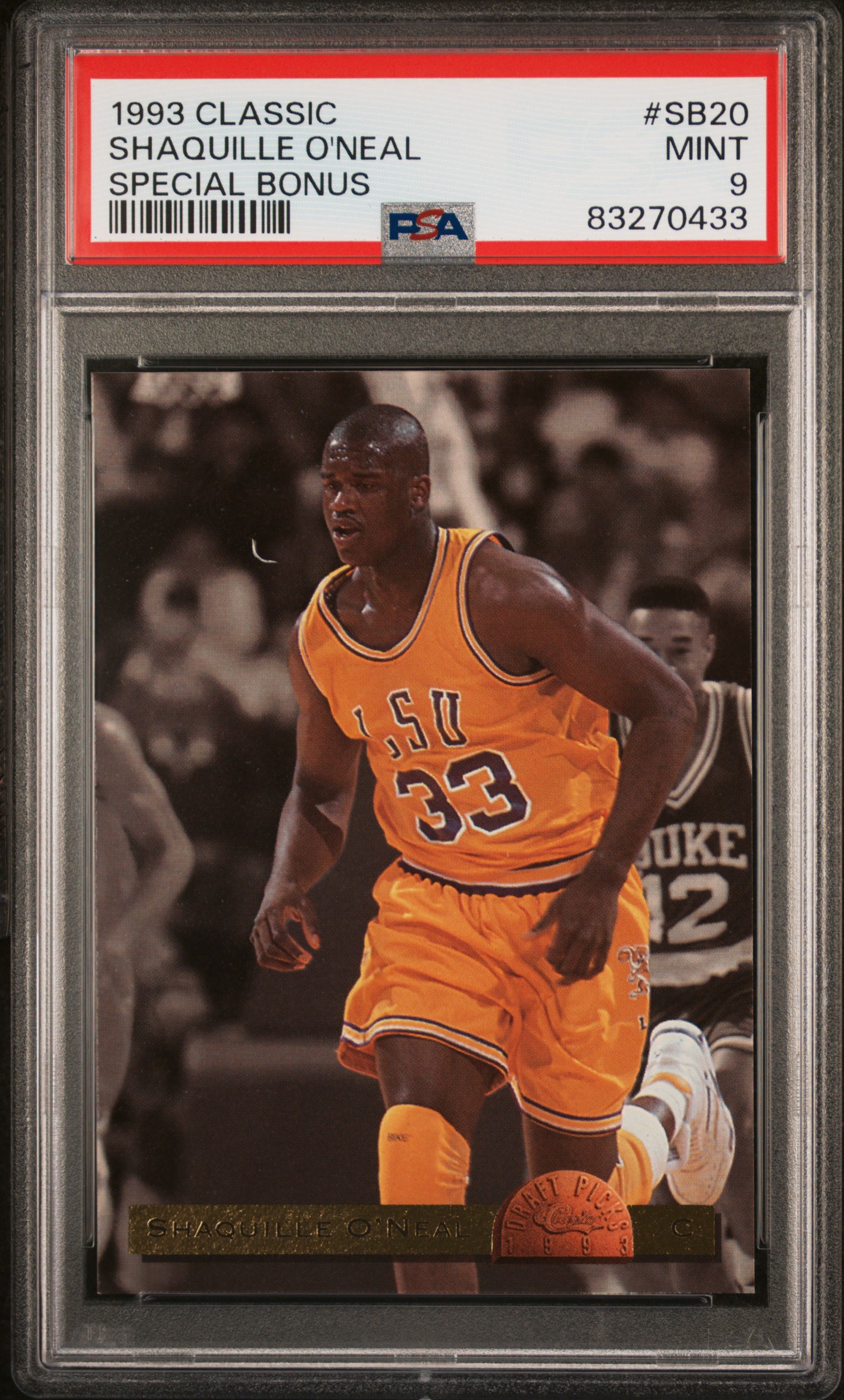 1993 CLASSIC SPECIAL BONUS #SB20 SHAQUILLE O'NEAL SPECIAL BONUS