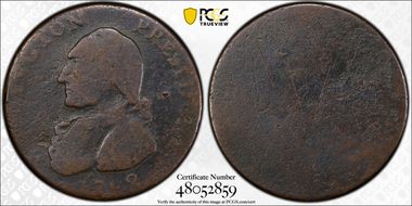 1792 AE Token Washington President General Reverse, Plain Edge N1BN