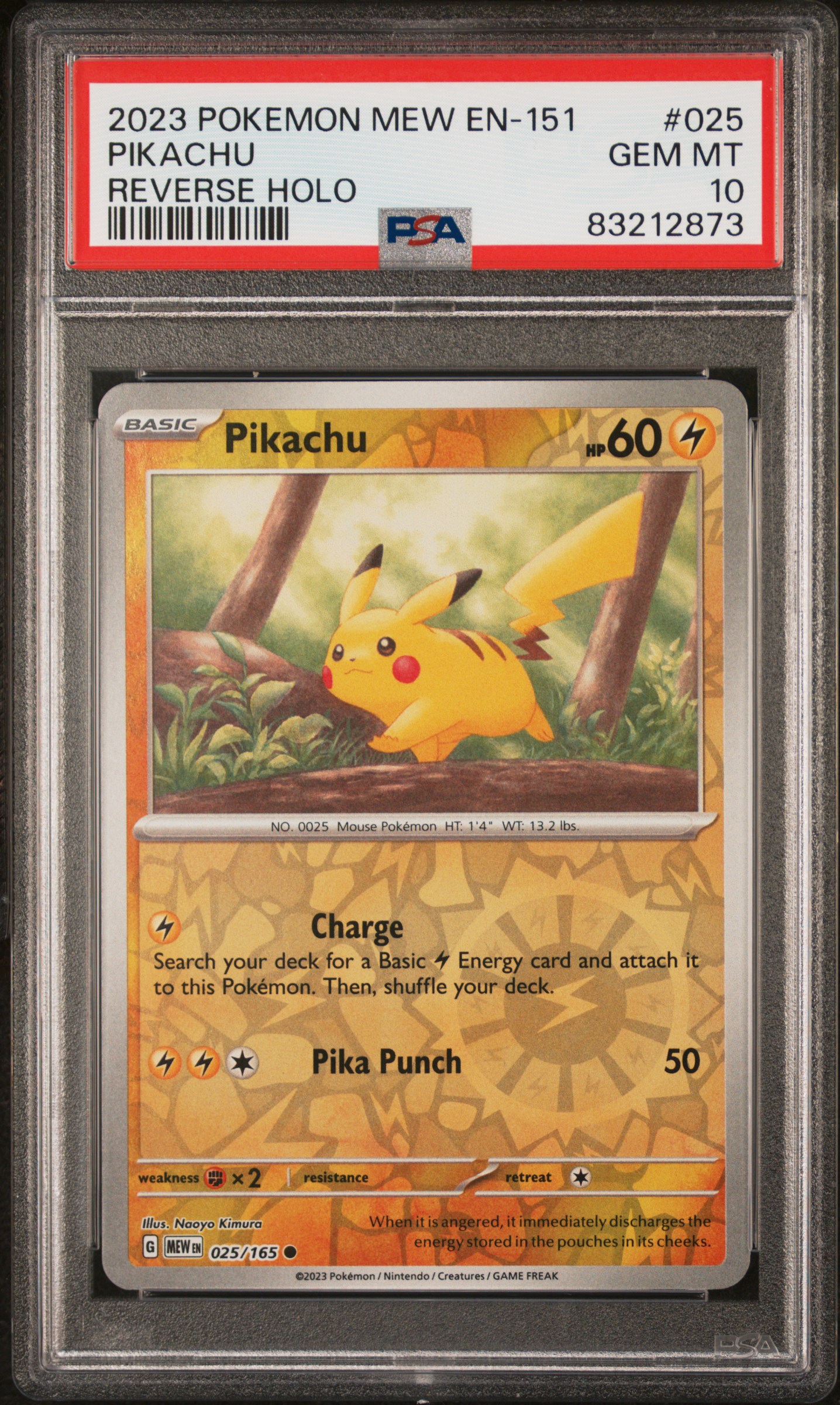 2023 POKEMON MEW EN-151 #025 PIKACHU REVERSE HOLO
