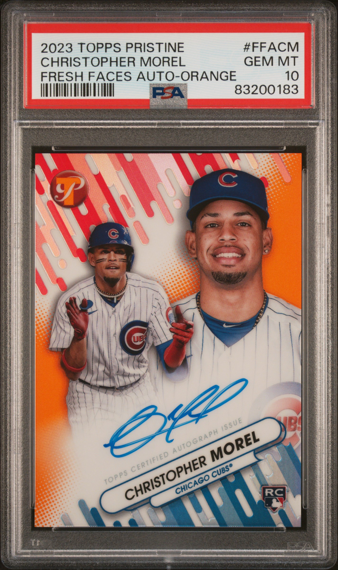 2023 TOPPS PRISTINE FRESH FACES AUTOGRAPH #FFACM CHRISTOPHER MOREL FRESH FACES AUTO-ORANGE