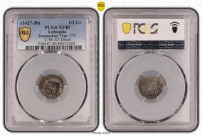 (1427-30) 1/2 Gr Ivanauskas-Type 17V XF40