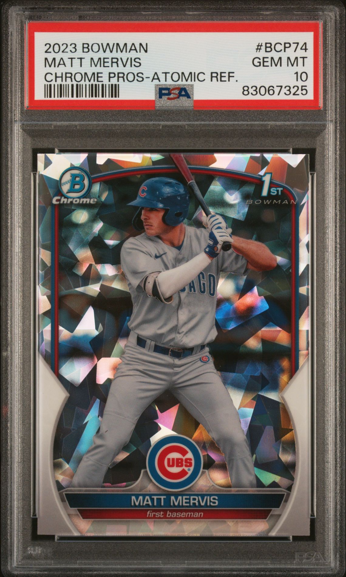 2023 Bowman BOWMAN CHROME PROSPECTS Atomic Refractor #BCP74 Matt Mervis front