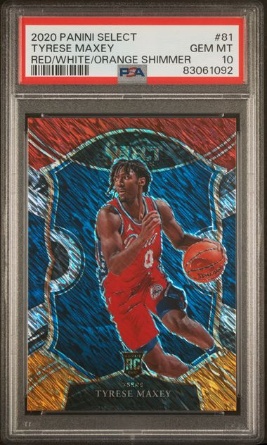 2020 Panini Select Red/White/Orange Shimmer #81 Tyrese Maxey Rookie Card –  PSA GEM MT 10 on Goldin Auctions