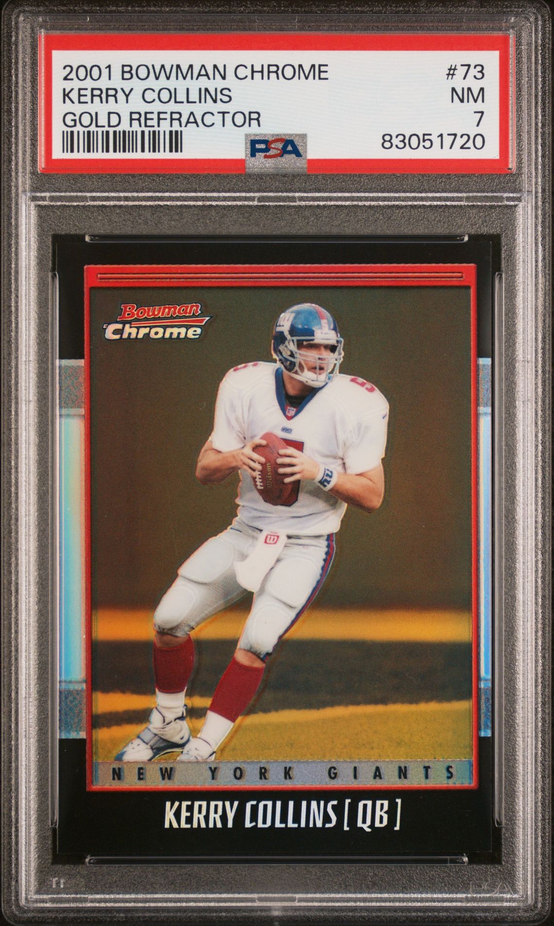 2001 Bowman Chrome Kerry Collins #73 (Gold Refractor) Nm 7 front