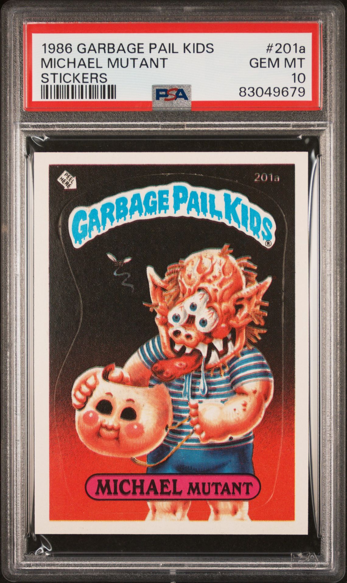 1986 Topps GARBAGE PAIL KIDS STICKERS #201A Michael Mutant front