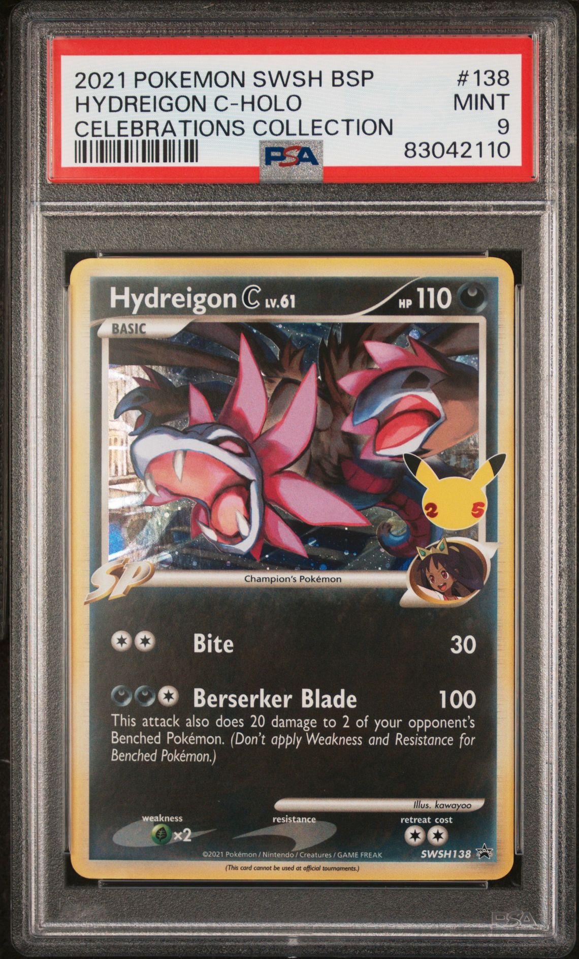 2021 Pokemon Swsh Black Star Promo Hydreigon C-Holo #138 (Celebrations Collection) Mint 9 front