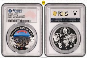 2024 $5 Shark Bay Stromatolites Beauty of the World MS70