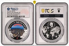 2024 $5 Shark Bay Stromatolites Beauty of the World MS70