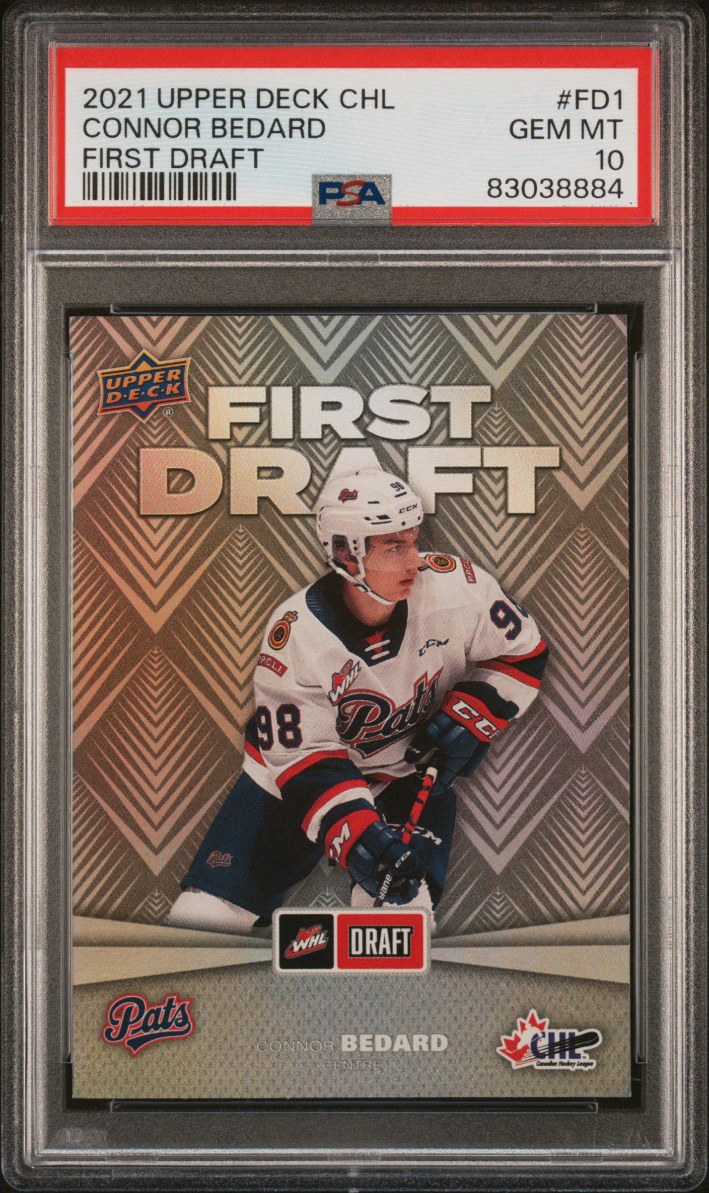 2021 UPPER DECK CHL FIRST DRAFT #FD1 CONNOR BEDARD FIRST DRAFT