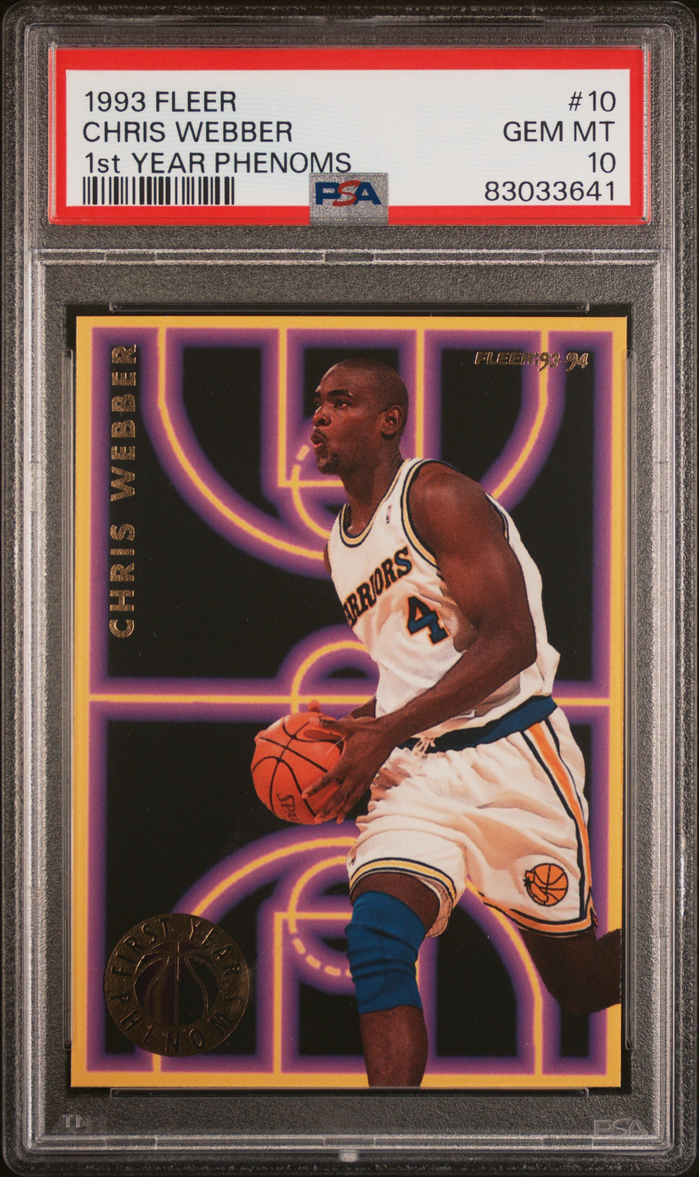 1993 FLEER 1st YEAR PHENOMS #10 CHRIS WEBBER 1st YEAR PHENOMS